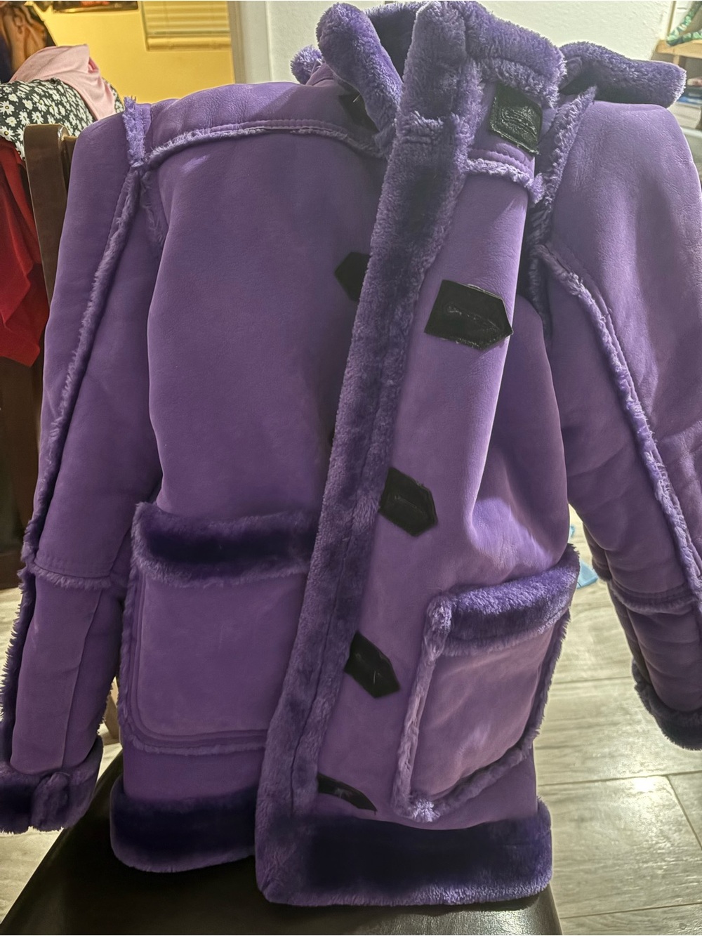 Jordan Craig Purple Denali Shearling Toggle Coat